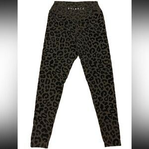 BALANCE Athletica The Lux Black Panther Velour Leopard Leggings Women’s Sz Small